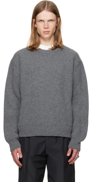 Jil Sander - Gray Wool Crew-Neck Sweater