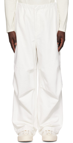 美品 JIL SANDER ALEM Drawstring trouseres Jil Sander drawstring-waist slim-fit Trousers | White | FARFETCH