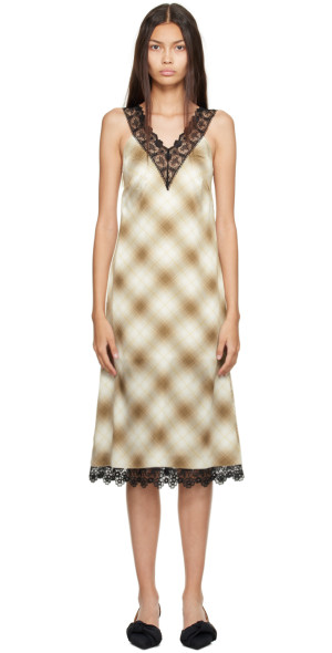 ♡ ❣️ check mini dress beige M JUNEYEN - Beige Check Minidress