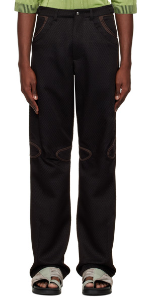 スラックス KIKO KOSTADINOV GIRAN PIPING TROUSER Kiko Kostadinov - Black & Brown Giran Trousers
