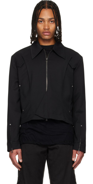 Kiko Kostadinov - Black Kraner Cropped Blouson Jacket