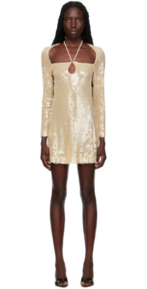 KIM SHUI Beige Paillette Minidress