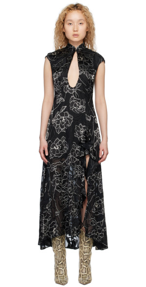 kim shui sheer dress Mesh Paisley Wrap Dress X-Small