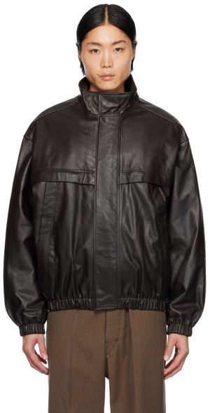 LEMAIRE - Brown Boxy Leather Jacket