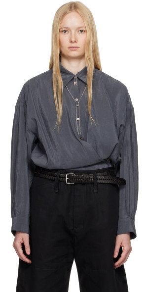 LEMAIRE - Gray Straight Collar Twisted Shirt