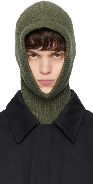 LEMAIRE - Green Hood Lambswool Balaclava