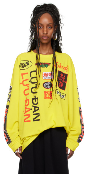 LU'U DAN Mesh Long Sleeve ルーダン シースルートップス Mesh Long Sleeve Top in All Over Flags – SVRN