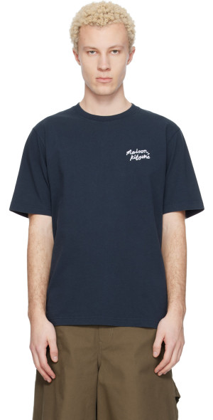 Maison Kitsuné - Navy '' Handwriting Comfort T-shirt