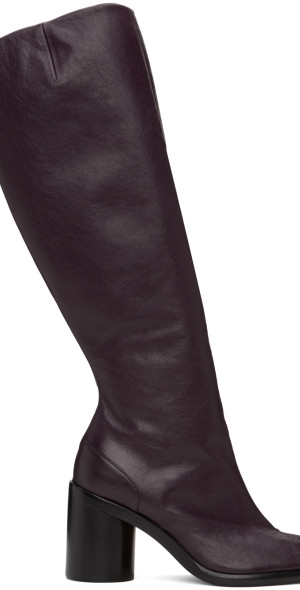 Maison Margiela - Burgundy Tabi Knee-High Tall Boots
