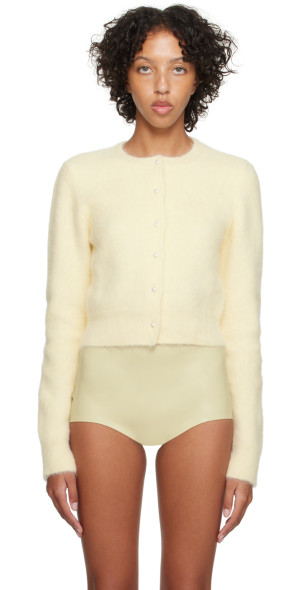 Maison Margiela Yellow Cropped Cardigan