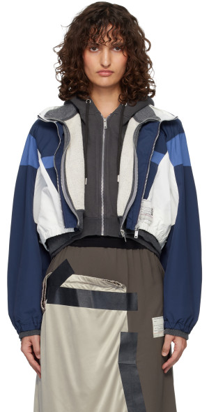 Maison MIHARA YASUHIRO - Gray & Navy Triple Layered Nylon Zip-Up
