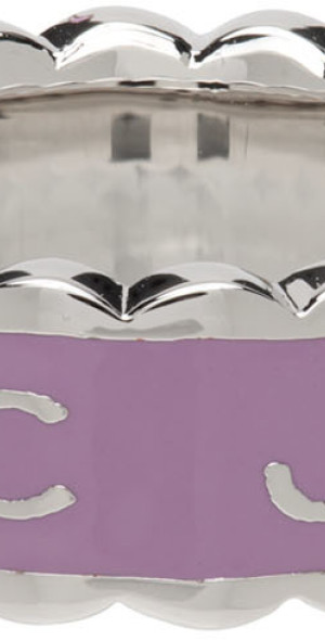 Marc Jacobs Silver Purple 'The Scallop Medallion' Ring
