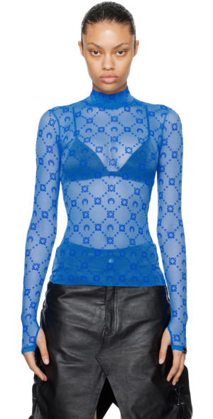 Marine Serre - SSENSE Exclusive Blue Turtleneck