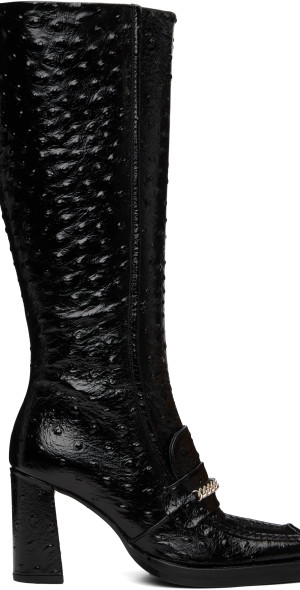 Martine Rose - Black Square Toe Heel Tall Boots