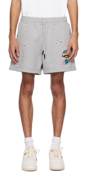 Members of the Rage - Gray Distressed Shorts