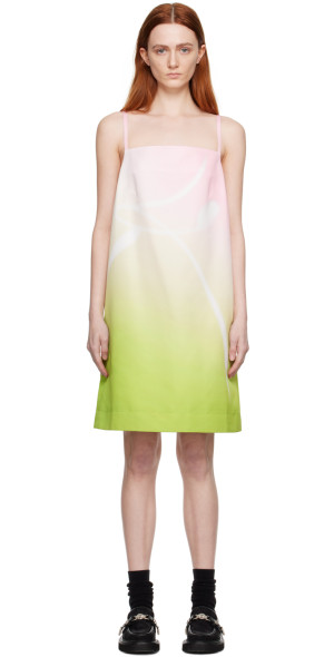 MINJUKIM - Pink & Green One Point Midi Dress