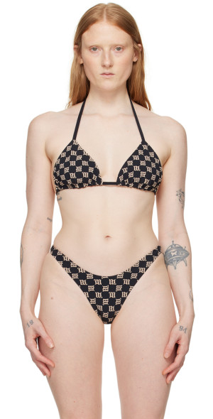 MISBHV - SSENSE Exclusive Black Monogram Bikini Top