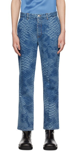 MM6 Maison Margiela - Blue Snakeskin Jeans MM6 Maison Margiela - Blue Snakeskin Jeans