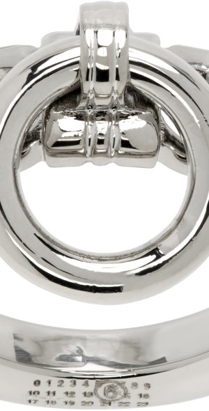 MM6 Maison Margiela - Silver Object Trouve Minimal Logo Ring