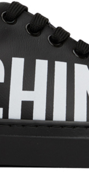 thumbnail image 2 of Moschino Women's Leather Sneakers In Black | ModeSens 2 of 10