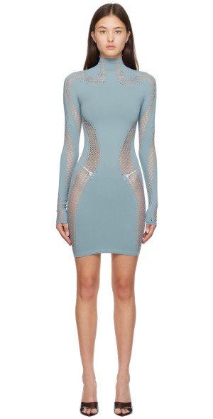 Mugler - Blue Seamless Day Minidress