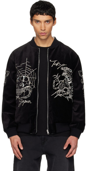 XL 黒 NEIGHBORHOOD SOUVENIR JACKET Neighborhood Souvenir Jacket - Black - Japanese Americana Souvenir