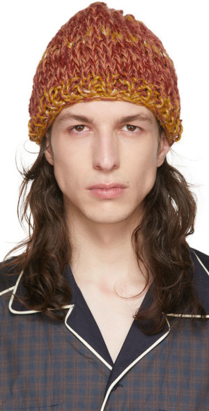 Nicholas Daley - Red & Yellow Hand-Knit Beanie