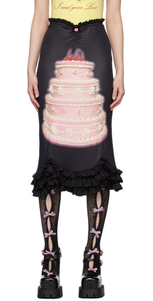 Nφ DRESS Birthday Cake Skirt 2way XG Nodress - Black Birthday Cake Midi Skirt
