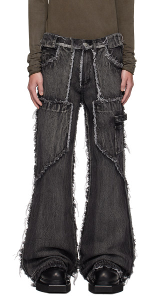 新品未使用 NO/FAITH STUDIOS FLARE CARGO PANTS NO/FAITH STUDIOS Green Wave Denim Cargo Pants