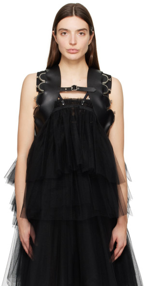 Noir Kei Ninomiya - Black Coin Pocket Faux-Leather Vest