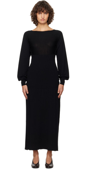 knee length dresses for ladies Paloma Midnight Satin Midi Dress by House of CB- RENTAL – The Fitzroy main image 0