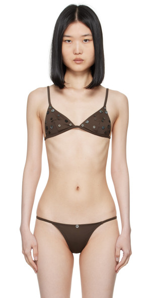 Paloma Wool - Brown Bottoni Bikini Top