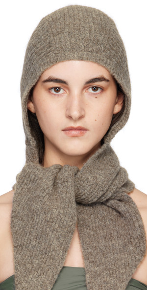 小物 paloma wool Coucou Coucou-Wine warm knitted bonnet with a wide tie to wear
