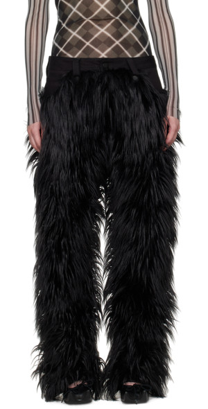 Paula Canovas Del Vas - Black Faux-Fur Jeans