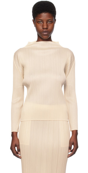 PLEATS PLEASE ISSEY MIYAKE - Beige Basics Turtleneck