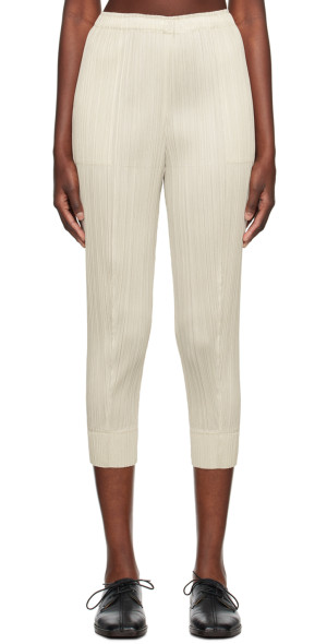 PLEATS PLEASE ISSEY MIYAKE - Beige Monthly Colors September Trousers