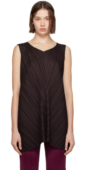 PLEATS PLEASE ISSEY MIYAKE - Brown Mellow Pleats Top