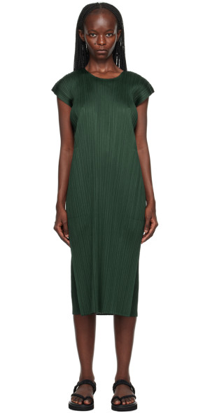 PLEATS PLEASE ISSEY MIYAKE - Green Monthly Colors July Midi Dress
