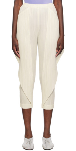 PLEATS PLEASE ISSEY MIYAKE - Off-White Thicker Bottoms 1 Trousers
