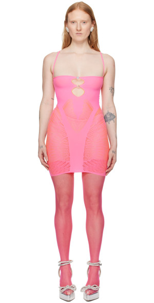 cocktail dress with sheer sleeves Naeem Khan Lilac Floral Illusion Short Sleeve Cocktail Dress main image 1