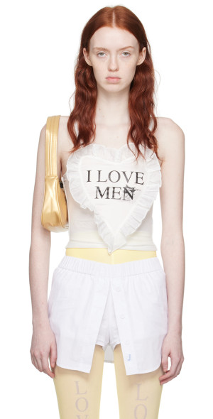 Praying - SSENSE Exclusive White 'I Love Men' Tank Top