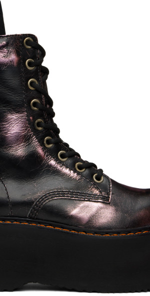 R13 Black Pink Double Stack Boots