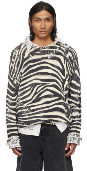 Zebra Black And White Block Sweatshirt
