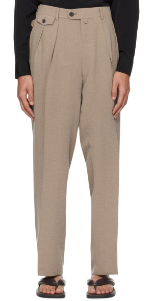 RAINMAKER KYOTO - Beige Wide-Leg Trousers