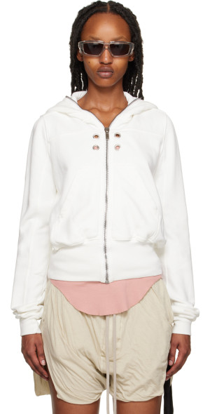 Rick Owens DRKSHDW - White Zip Hoodie
