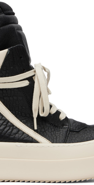 Rick Owens - Black & Off-White Temple Mega Bumper Geobasket Sneakers