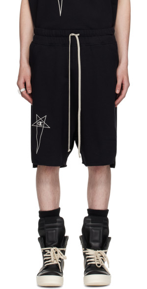 Rick Owens Black Champion Edition Beveled Pods Shorts