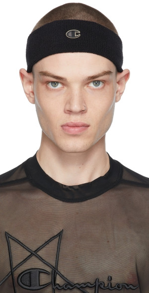 Rick Owens - Black Champion Edition Cotton Headband