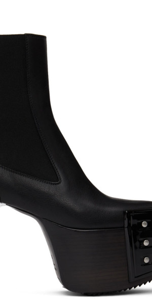 Rick Owens - Black Grilled Platform Boots
