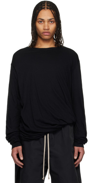 Rick Owens - Black Hollywood Jumbo Double Long Sleeve T-shirt